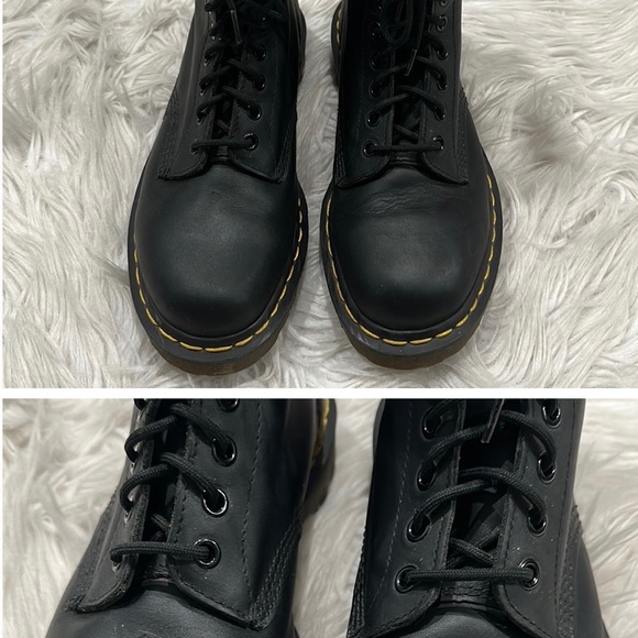 Doc Martens black Virginia Pascal Combat Boots SIZE 8 - Picture 3 of 12